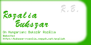 rozalia bukszar business card