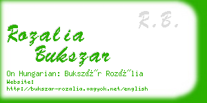 rozalia bukszar business card